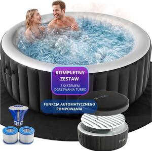 Nadmuchiwane jacuzzi OASIS dla 6 osób, okrągłe, czarne Casaria