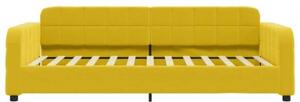 Sofa rozsuwana, żółta, 100x200 cm, aksamit