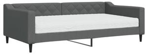 Sofa z materacem do spania, ciemnoszara, 100x200 cm, tkanina