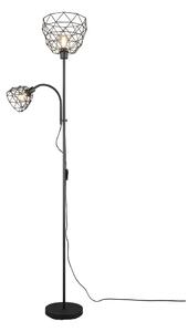 Czarna lampa stojąca z metalowym kloszem (wys. 180 cm) Haval – Trio