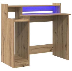 Biurko LED z pÃ³Åkami i zÅÄ czem USB w kolorze dÄ b rzemieÅlniczy