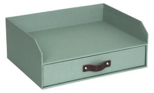 Zielony kartonowy organizer z szufladką/na dokumenty Walter Canvas Paper Laminate – Bigso
