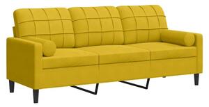 Sofa 3-osobowa z poduszkami, Å¼Ã³Åta, 180 cm, aksamit