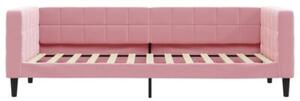 Sofa z funkcją spania, różowa, 80x200 cm, obita aksamitem
