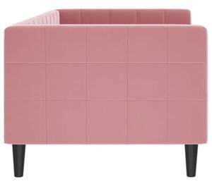 Sofa z funkcją spania, różowa, 80x200 cm, obita aksamitem