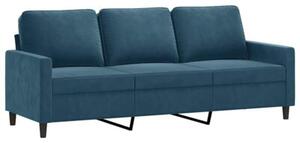 Sofa 3-osobowa z podnÃ³Å¼kiem, niebieska, 180 cm, aksamit