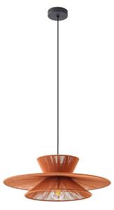 Lampa Wisząca Lucande, Novie, ściemnialny, brąz rdzawy, salon, tkanina | tekstylia, skandynawski
