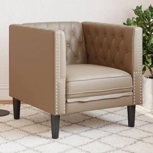 Fotel chesterfield, cappuccino, tapicerowany sztucznÄ skÃ³rÄ