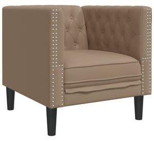 Fotel chesterfield, cappuccino, tapicerowany sztucznÄ skÃ³rÄ