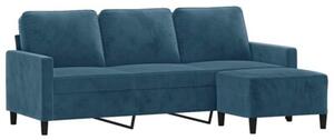 Sofa 3-osobowa z podnÃ³Å¼kiem, niebieska, 180 cm, aksamit