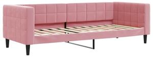 Sofa z funkcją spania, różowa, 80x200 cm, obita aksamitem