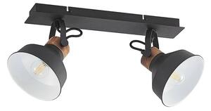 Lindby - Nefeli 2 Lampa Sufitowa Black/Wood