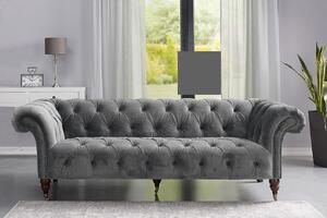 Sofa Chesterfield Glamour Velvet Dark Grey 3-os