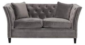 Sofa Chesterfield Modern Velvet Dark Grey 2-os