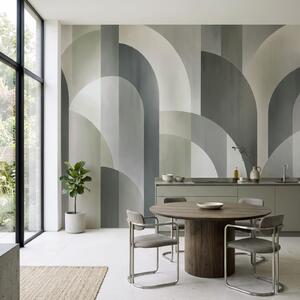 Fototapeta Szaro-biały wzór w stylu art déco, Fototapety Abstrakcja, Popularne Fototapety - Tapeko.pl