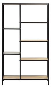 Czarny/w naturalnym kolorze regał w dekorze dębu 80x146x35 cm Altino – Unique Furniture