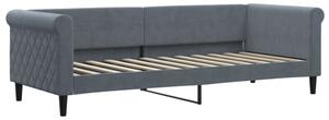 Sofa z funkcją spania, ciemnoszara, 80x200 cm, aksamitna