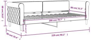 Sofa z funkcją spania, ciemnoszara, 80x200 cm, aksamitna