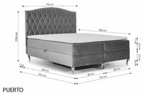 Łóżko kontynentalne PUERTO 160 x 200cm | dwa pojemniki na pościel