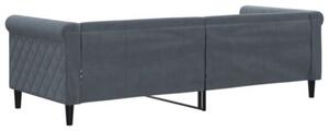 Sofa z funkcją spania, ciemnoszara, 80x200 cm, aksamitna