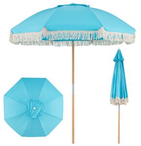 Parasol ogrodowy z frędzlami niebieski