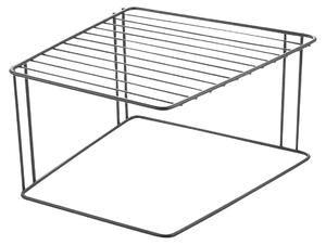Półka narożna - 25 x 25 x 15 cm - Czarna - Strukturalna - 2 poziomy