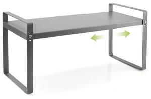 Półka kuchenna regulowana - Rozsuwana półka do szafki - 37 - 63 cm - Metal - Szary