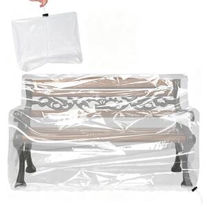Pokrowiec ochronny na ławkę ogrodową - 2-osobowa - Przezroczysty - 135 x 80 x 75 cm - Sznurek ściągający