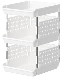 Organizer stojak na półki - Składany regał - 3 poziomy - 35 x 30 x 54 cm - Biały