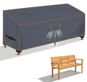 Pokrowiec na ławkę ogrodową - Wodoodporny 420D Oxford - 163 x 70 x 63/86 cm - Szary - Do 3-osobowych ław ogrodowych, ław lounge i ławek z polirattanu