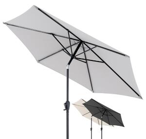 Parasol ogrodowy - Okrągła - Stal - 250 cm - Jasnoszary