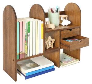 Organizer na biurko bambusowy - Regulowany - 33 do 59 cm - Z dwiema szufladami - Naturalny bambus