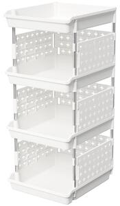 Organizer stojak - Stojak na pudełka - 4 poziomy - 35 x 30 x 72 cm - Biały