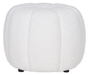 Biały puf z materiału bouclé Paisley – House Nordic