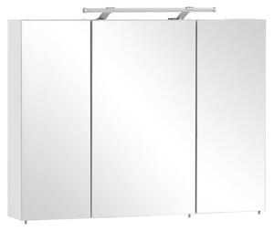 Szafka łazienkowa z lustrem - Z oświetleniem LED - 3 drzwi - 6 szklanych półek - 100 x 16 x 71 cm - Biała
