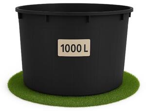 Zbiornik na deszczówkę 1000 litrów - Czarny plastik - UV-odporny - Solidny - XXL