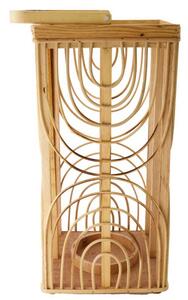 Lampion drewniany pleciony Boho 39 cm
