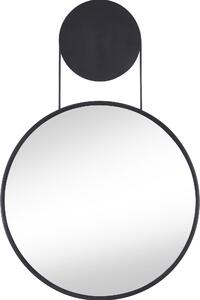 Czarne okrągłe lustro w nowoczesnym stylu