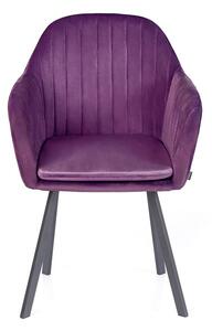 Fioletowe aksamitne krzesło do jadalni TRENTO