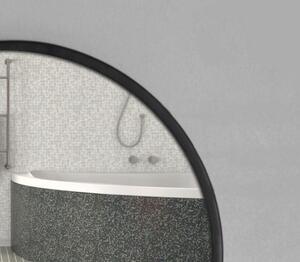 Czarne okrągłe lustro z półką BREDO Ø70 cm