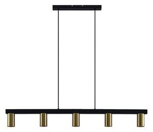 Lindby - Baliko 5 Lampa Wisząca Black/Brass