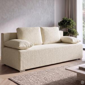 Kanapa sofa rozkładana z funkcją spania Lunera 2 boucle baranek Kremowa