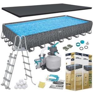 Basen stelażowy Bestway 561KJ ogrodowy całoroczny 956x488x132cm APX zestaw 11w1