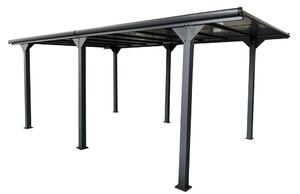 Aluminiowa wiata garażowa Lombardia 3x5,8 Garden Point antracyt
