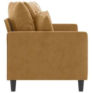 Sofa 2-osobowa, brÄ zowa, 140 cm, tapicerowana aksamitem