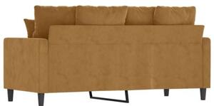 Sofa 2-osobowa, brÄ zowa, 140 cm, tapicerowana aksamitem