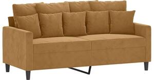 Sofa 2-osobowa, brÄ zowa, 140 cm, tapicerowana aksamitem
