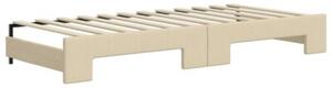 Sofa rozsuwana, kremowa, 90x200 cm, tkanina