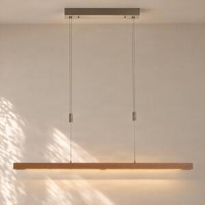 Lampa wisząca Nora Quitani, możliwość ściemniania, jasne drewno, salon / jadalnia, drewno, nowoczesny