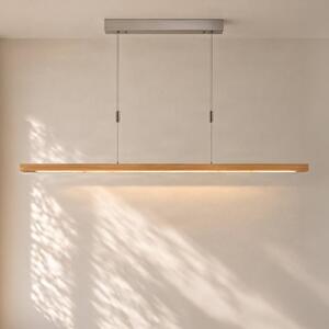 Lampa wisząca Nora Quitani, możliwość ściemniania, jasne drewno, salon / jadalnia, drewno, nowoczesny